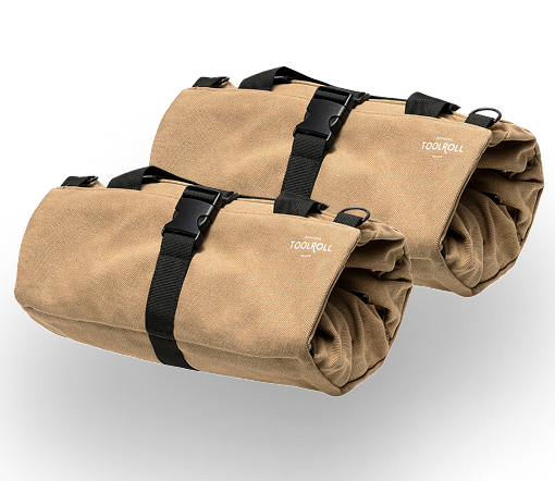 Khaki 2 Voyager Tool Rolls Set of 2 Khaki Voyager tool bags with 'TOOLROLL' branding on a white background.